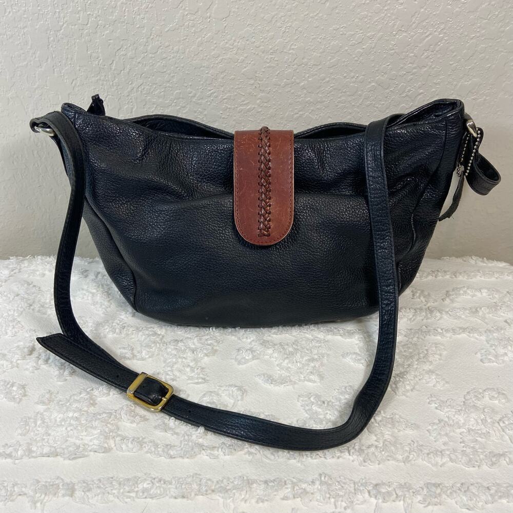 VTG GIANI BERNINI Pebbled Leather Hobo Classic Boho Goth Punk Edgy Eclectic